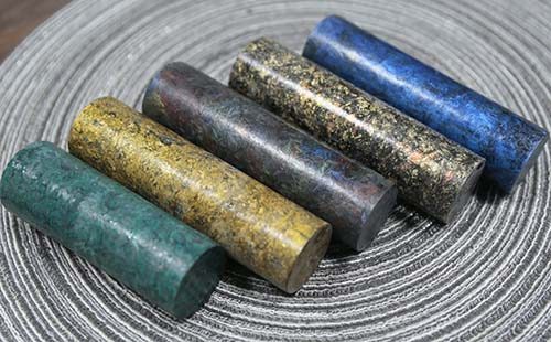 Colored carbon fiber solid rods in assorted colors